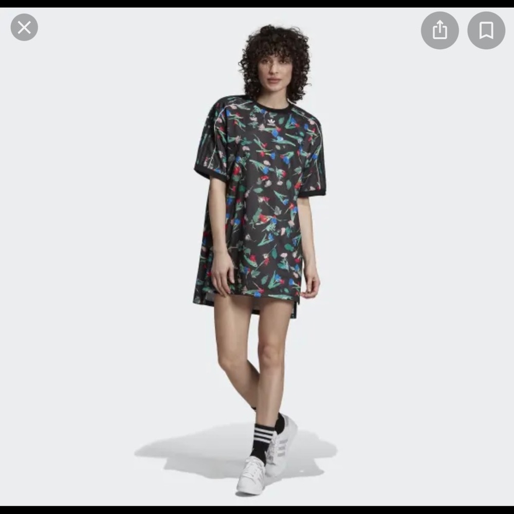 Adidas floral all over print dress tee - Picture 1 of 6